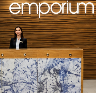 Reception desk at Emporium